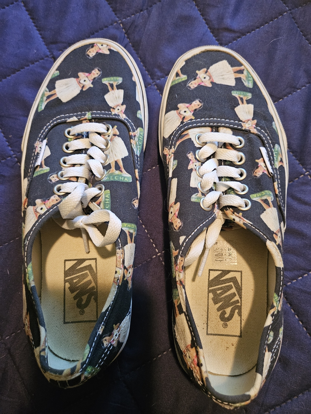 Vans Women's Black Hula Girl Sneakers Size 8 Excellent Conditio.